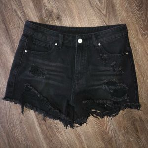 Black Jean Shorts